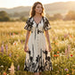 👗 63% RABATT! 🌿 Elegantes Botanisch Bedrucktes V-Ausschnitt-Midikleid – Leicht, Vielseitig & Perfekt Für Jeden Anlass 🌸