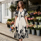 👗 63% RABATT! 🌿 Elegantes Botanisch Bedrucktes V-Ausschnitt-Midikleid – Leicht, Vielseitig & Perfekt Für Jeden Anlass 🌸