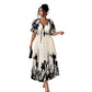 👗 63% RABATT! 🌿 Elegantes Botanisch Bedrucktes V-Ausschnitt-Midikleid – Leicht, Vielseitig & Perfekt Für Jeden Anlass 🌸