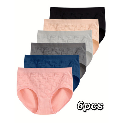 🌸59% Rabatt☁️6er-Pack nahtlose Komfort-Slips für Damen mit mittlerer Leibhöhe🌷