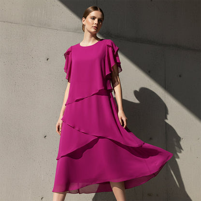 💎63 % Rabatt 🌸Elegantes Kleid mit Lagenlook und Flatterärmeln 👗Eine bezaubernde Dame verdient immer ein passendes Kleid ❤️
