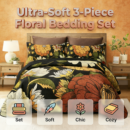 💥55% SPAREN 🛏️Retro-Floral-Bettwäsche 3-teiliges Set 🌸Das Geheimnis des tiefen Schlafes – sanft wie eine Wolke✨