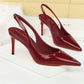💎54% Rabatt 👠Lackleder-Stilettos mit spitzer Zehenpartie und Fersenriemen für Damen💃Ich bin die Königin – ich strahle vor Selbstbewusstsein👑