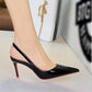 💎54% Rabatt 👠Lackleder-Stilettos mit spitzer Zehenpartie und Fersenriemen für Damen💃Ich bin die Königin – ich strahle vor Selbstbewusstsein👑