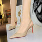 💎54% Rabatt 👠Lackleder-Stilettos mit spitzer Zehenpartie und Fersenriemen für Damen💃Ich bin die Königin – ich strahle vor Selbstbewusstsein👑