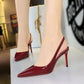 💎54% Rabatt 👠Lackleder-Stilettos mit spitzer Zehenpartie und Fersenriemen für Damen💃Ich bin die Königin – ich strahle vor Selbstbewusstsein👑