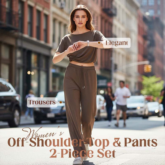 💎62% Rabatt 👗2-teiliges Set aus schulterfreiem Oberteil und Hose für Damen🌸Für nur 29,99 € gibt’s das ganze Set⚡️