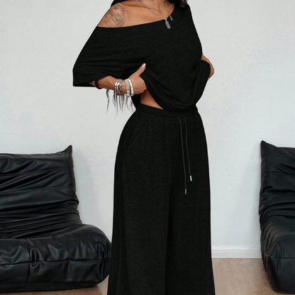 💎62% Rabatt 👗2-teiliges Set aus schulterfreiem Oberteil und Hose für Damen🌸Für nur 29,99 € gibt’s das ganze Set⚡️
