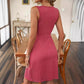 🔥67% Rabatt🎀Ärmelloses Damenkleid mit V-Ausschnitt und Knoten vorne🎗️nur €24,99 statt €75,92 🛍️