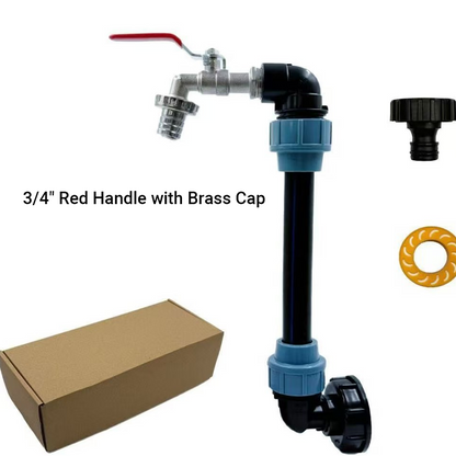 Adapter-Set für IBC-Tanks – Erhöhung, Zapfhahn aus Zinklegierung (3/4“), PE-Schlauch & Winkelstücke – ideal für Garten & Haushalt💧🏡