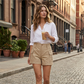 🌞Damen Cargo-Shorts 🌟 Hohe Taille mit vielen Taschen ✅ Bequem & Stylish