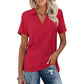 🔥Solange der Vorrat reicht 50% Rabatt!🎉Beilaufiges Damen-T-Shirt mit V-Ausschnitt und Kragen