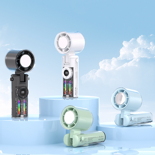 ⏰【✨– 50 % Rabatt】Zusammenklappbarer tragbarer Ventilator mit Digitalanzeige