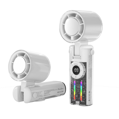 ⏰【✨– 50 % Rabatt】Zusammenklappbarer tragbarer Ventilator mit Digitalanzeige