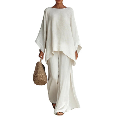 👗 50% RABATT! 🛍️ Damenset: Langes Oberteil & weite Hose – Fließender Stoff, bequemer Schnitt & perfekt für Büro, Freizeit oder besondere Anlässe – stilvoll und vielseitig ✨