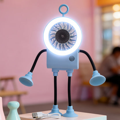 🍃HEISSER VERKAUF 50% RABATT🎁Flexibler Roboter-Tischventilator mit LED-Licht🤖