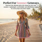 🌿Kostenloses Geschenk✨Minikleid für Damen mit V-Ausschnitt, geometrischem Muster und Spitzenbesatz – perfekt für den Urlaub