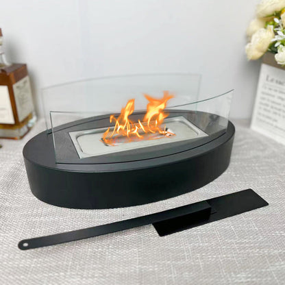 Tisch-Bioethanol-Feuerstelle mit Glasscheibe