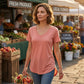 Lässiges Damen-T-Shirt mit V-Ausschnitt und kurzen Ärmeln