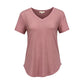 Lässiges Damen-T-Shirt mit V-Ausschnitt und kurzen Ärmeln