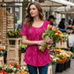 Falten Blumen Top – locker, komfortabel und elegant