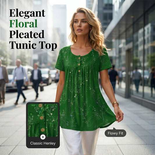 Falten Blumen Top – locker, komfortabel und elegant