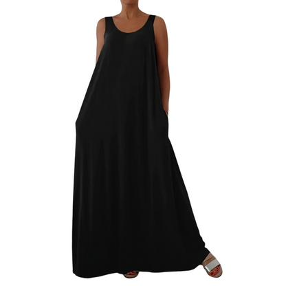 Damen Lässiges Ärmelloses Maxikleid