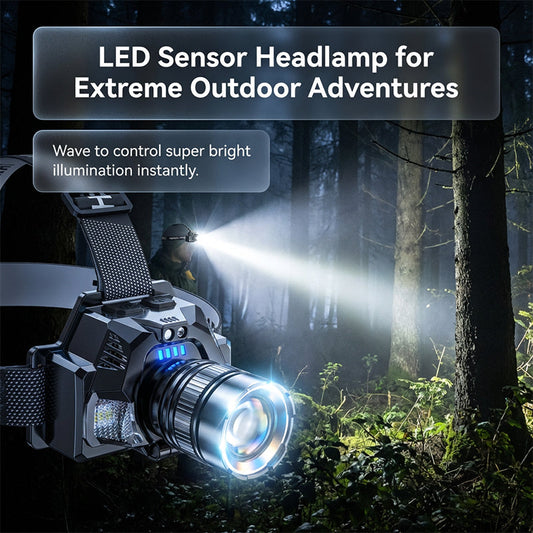 Wiederaufladbare Superhelle LED-Stirnlampe – leicht, leistungsstark & vielseitig – ideal für Camping, Laufen & Outdoor-Arbeiten🏕️🔦
