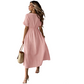 Midi-Kleid mit V-Ausschnitt und Bindeband vorne für Damen