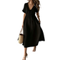 Midi-Kleid mit V-Ausschnitt und Bindeband vorne für Damen