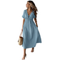 Midi-Kleid mit V-Ausschnitt und Bindeband vorne für Damen