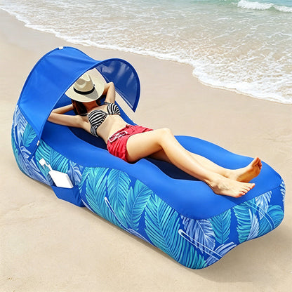 Liegestuhl mit Sonnenschirm und mühelosem Aufpumpen