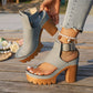 Sandalen mit breitem Absatz und Riemchen um den Knöchel