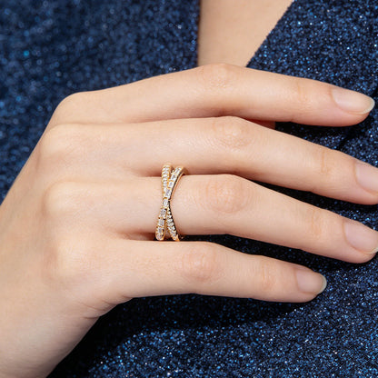 💍 50% RABATT! 🦁 Verstellbarer doppellagiger Ring mit Kreuzmuster – nickelfrei & größenverstellbar – Modisches Statement-Piece für den Alltag oder besondere Anlässe ✝️