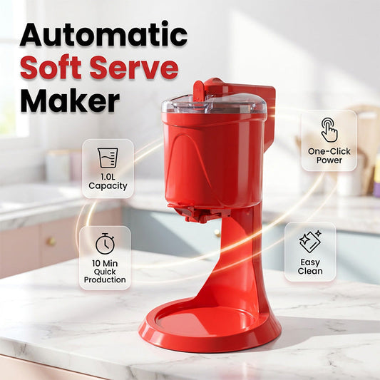 🍦 60% RABATT! 🥳 Automatische Eismaschine – 15 Min. Gefrierzeit & 1,0 L Kapazität – Ein-Knopf-Ausgabe – perfekt für Softeis zu Hause 🍨✨🕹️