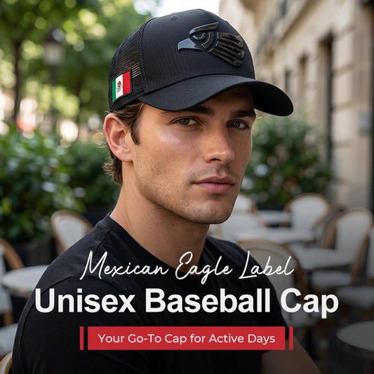 🧢 Unisex-Baseballkappe mit „Mexican Eagle“-Logo – Klassischer Look, verstellbare Passform & perfekt für den Alltag ⚡