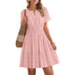 Damen-Minikleid mit kurzen Ärmeln und Stufenrock
