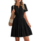 Damen-Minikleid mit kurzen Ärmeln und Stufenrock
