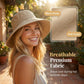 👒 Damen Sonnenhut mit breiter Krempe & dekorativer Schleife, faltbarer atmungsaktiver Stoff mit 360° UV-Schutz für Strand, Garten und Urlaub ✨