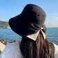 👒 Damen Sonnenhut mit breiter Krempe & dekorativer Schleife, faltbarer atmungsaktiver Stoff mit 360° UV-Schutz für Strand, Garten und Urlaub ✨