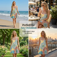 Lockeres, ärmelloses Sommerkleid im A-Linien-Schnitt mit Print