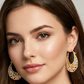⏰ 50 % RABATT – Nur für kurze Zeit ✨Vergoldete Halbmond-Creolen mit Blumenemaille 🌙✨ Elegante Handarbeit mit femininem Design