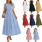 ☀️ Sommerliches Damen-Maxikleid mit V-Ausschnitt – Lässig, luftig & in vielen Farben erhältlich!