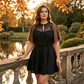 A-Linien-Kleid im Cape-Stil für Damen in großen Größen