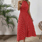 📢Mid-Season Sale: −50% nur für kurze Zeit⏰👗 Damen-Kleid mit Polka-Dot-Muster & Halsterneck – luftig, feminin & vielseitig für Sommer, Strand & Urlaub 🌸☀️