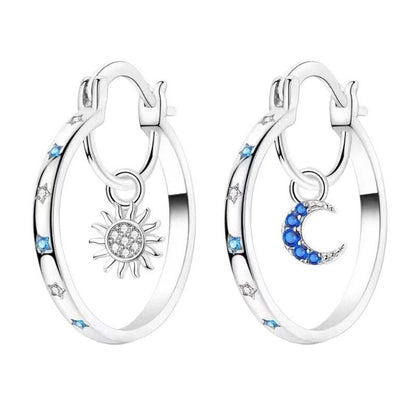 🌙 Doppellagige Hoop-Ohrringe im Himmelskörper-Design – fein, minimalistisch & elegant für Alltag & besondere Anlässe ✨