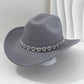Damen Strass-Herz Cowboyhut Eleganter Französischer Jazz Fedora