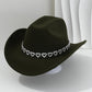 Damen Strass-Herz Cowboyhut Eleganter Französischer Jazz Fedora