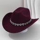 Damen Strass-Herz Cowboyhut Eleganter Französischer Jazz Fedora