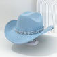 Damen Strass-Herz Cowboyhut Eleganter Französischer Jazz Fedora